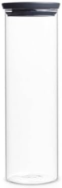 Brabantia Stackable Glass Jar Grey Lid Fresh Weather Easy Storage