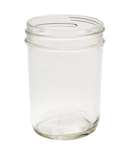 8-Ounce Glass Mason Jars with Tapered Mouth Foam-Lined Lids