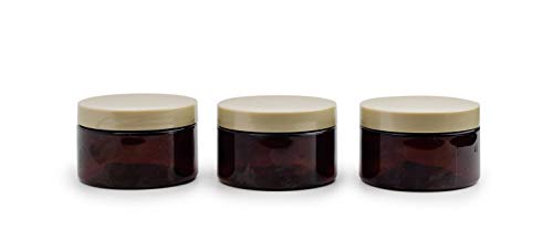 Amber Plastic Jars with Champagne Gold lids