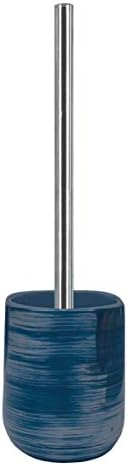 Elegant Argentic Toilet Brush Holder with Silver Glaze
