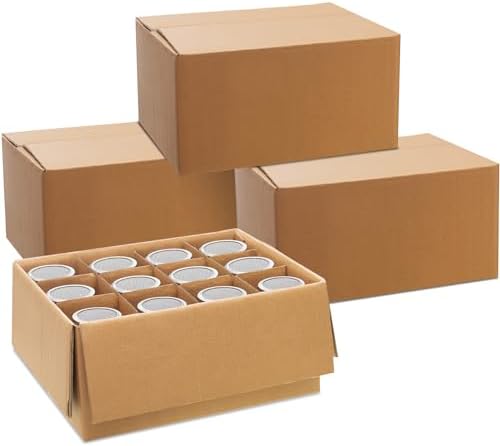 Hsei 3 Pcs Cardboard Canning Jar Storage Boxes with Dividers