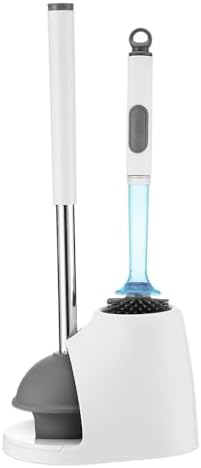 Top Choice Toilet Brush Plunger Set Easy to Refill Durable Silicone