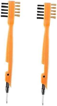 COOLHIYAMulti-Purpose Cleaning Brush Set 2pcs for Windows Groove Floors Sinks