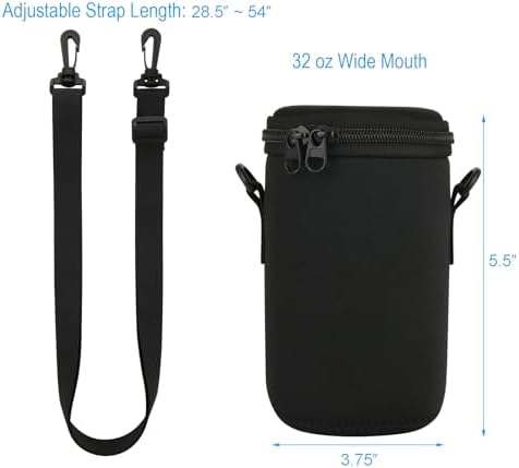 Cosmos Insulated Mason Jar Holder Sleeve with Adjustable Strap and Zipper