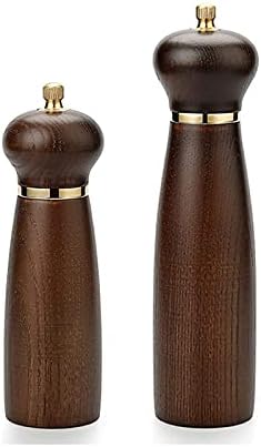 Adjustable Wooden Pepper Mill Set with Stainless Steel Core