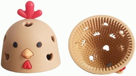 2PcsEgg Cleaner Safe Silicone Egg Washing Brush Farm Fresh Eggs Chicken Shape Design