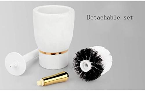 SPOUR Gold Silver Stripe Toilet Brush Holder Set