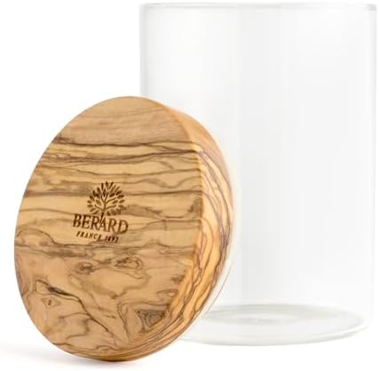 Berard Compact 20-Ounce Glass Storage Jar with Olive Wood Lid