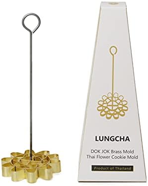 Lungcha DOK JOK Brass Cookie Cutter Set for Thai Flower Biscuits
