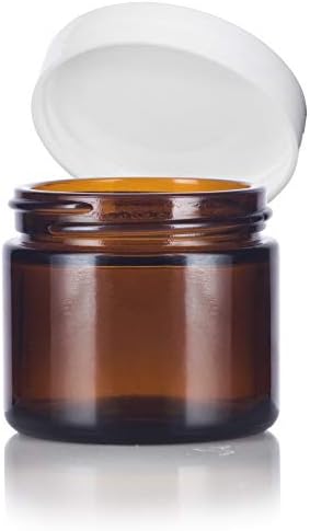 Premium 2 oz Amber Glass Jars with Lined Lids - Aesthetic Functional