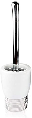 SPOUR Gold Silver Stripe Toilet Brush Holder Set