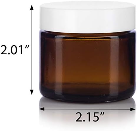 Premium 2 oz Amber Glass Jars with Lined Lids - Aesthetic Functional