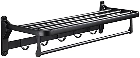 50Cm Wall Mounted Towel Rack with Black Finish