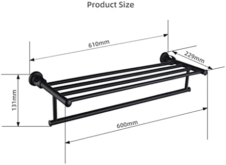 Sturdy Matte Black Bathroom Towel Holder