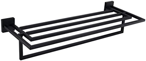 Annbkar Stainless Steel Towel Rack for Bathroom - Wall-Mounted Double Matte Black