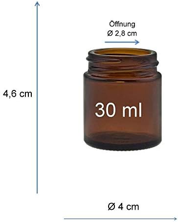 4 Glass Jars with Screw Caps for Creams and Ointments