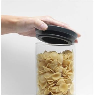 Brabantia Stackable Glass Jar Grey Lid Fresh Weather Easy Storage