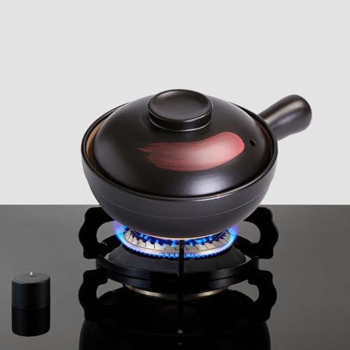 LIFKOME Traditional Clay Stockpot Single-Handle for Casserole Rice Cooking