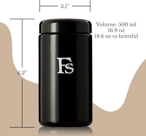 Smell-Proof Black Glass Jar 500ml