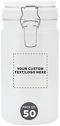 Custom Frosted Glass Storage Jars 34oz Set