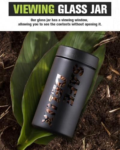 SafeDelux Airtight Glass Jar with Clear Window for Spices Coffee More