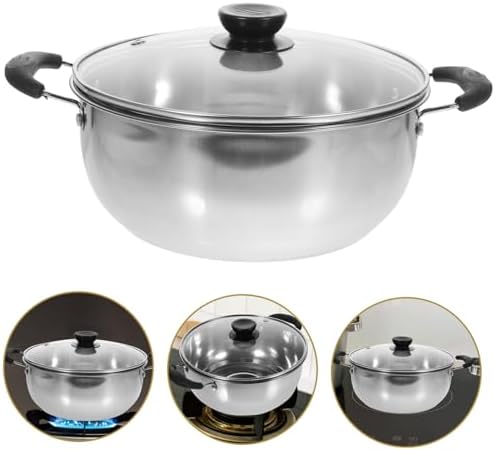 SHOWEROROStainless Steel Steam Pot Pan for Coffee Soup Dumplings with Lid