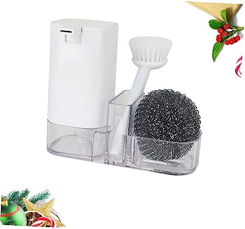 Effortless Kitchenset Handle Brush for Sink and Dishes White