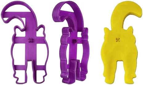 3D Cat Butt Cookie Cutter in Purple