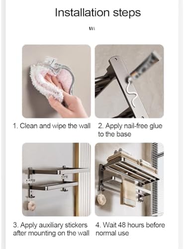 Wall-Mounted Towel Rack Aluminum Black 40CM
