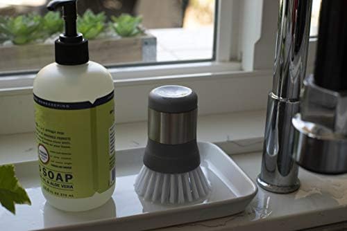 Sophisti-clean Small Kitchen Scrubber Mini Dish Brush 1 Pack Gray