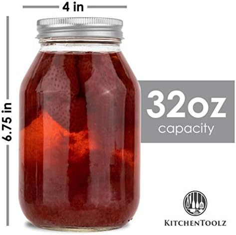 Perfect 4-Pack of Glass Mason Jars for Canning and Storage
