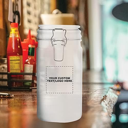 Custom Frosted Glass Storage Jars 34oz Set