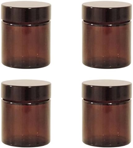 4 Glass Jars with Screw Caps for Creams and Ointments