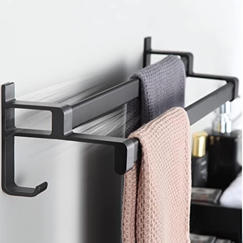 LUCEAE Double Bathroom Towel Bar Bath Towel Holder Wall Mounted 50cm Space Aluminum