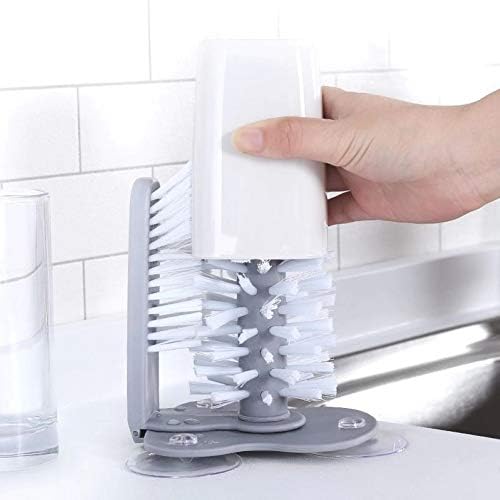Portable Rotating Wall Suction Glass Cup Cleaning Brush