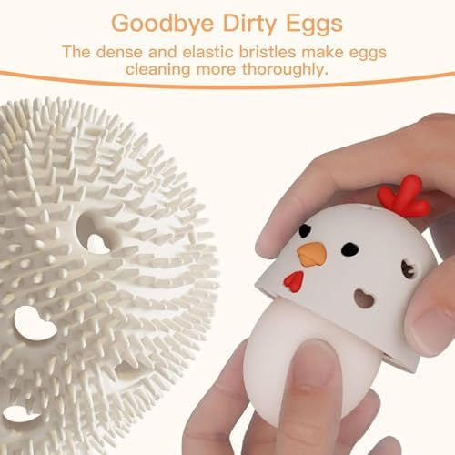 2 Pcs Silicone Egg Cleaner Brush for Fresh Eggs