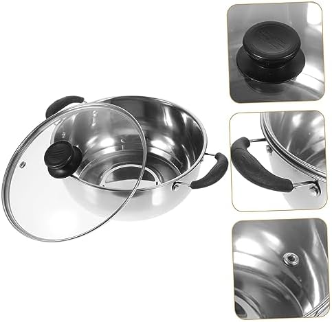 SHOWEROROStainless Steel Steam Pot Pan for Coffee Soup Dumplings with Lid