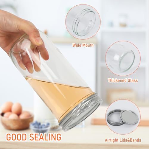 24 oz Mason Jars with Airtight Seals