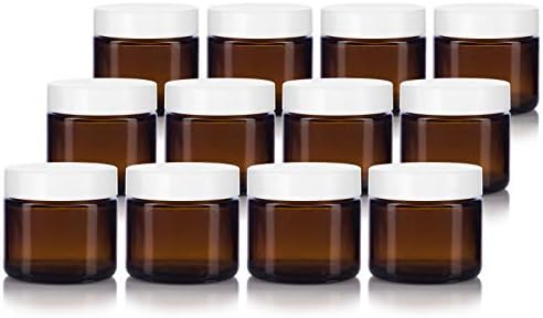 Premium 2 oz Amber Glass Jars with Lined Lids - Aesthetic Functional