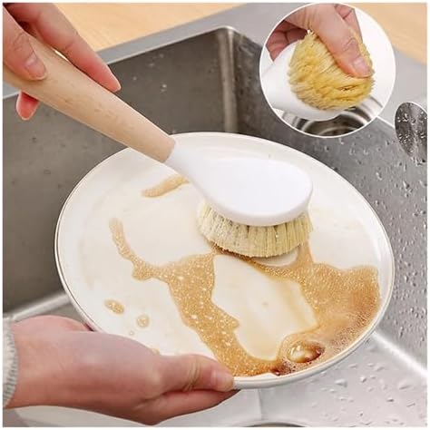 Kitchen Cleaning Brush with Natural Wooden Handle