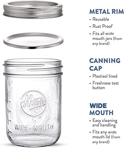 Tebery 12-Piece Mason Jar Set Airtight Canning Jars