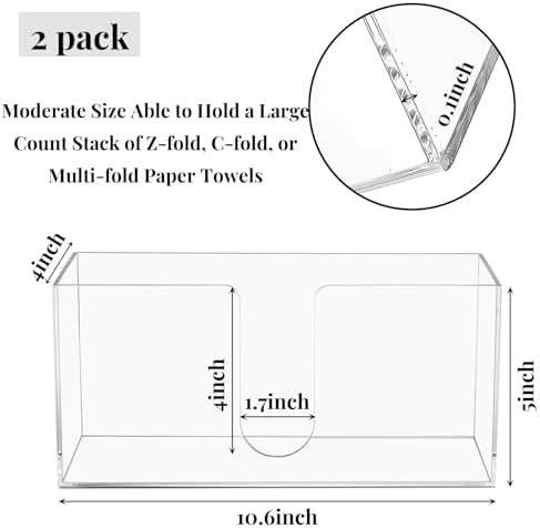 Lightweight U-Shaped Acrylic Towel Holder 2-Pack