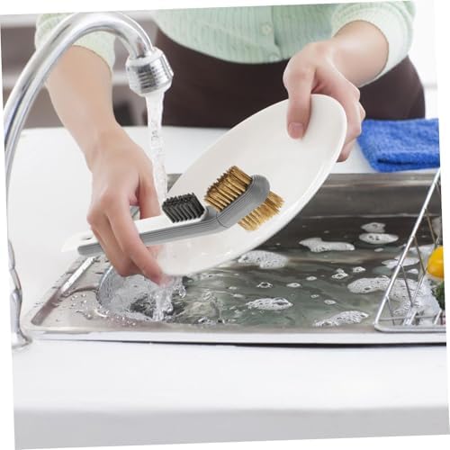 BESTOYARD Dual Headed Grease Brush with Metal Scraper