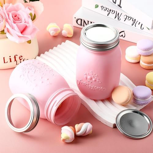Uiifan 10-Piece Pink Canning Jars for Preserving DIY and Likely Use