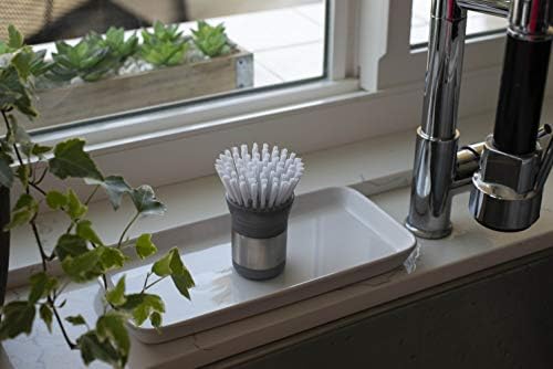 Sophisti-clean Small Kitchen Scrubber Mini Dish Brush 1 Pack Gray
