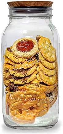 Ball 64 Ounce Wide Mouth Mason Jar with MEM Wooden Lid