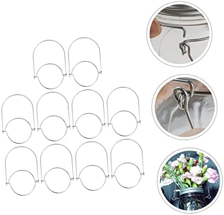 Mikinona 20 Pcs Stainless Steel Mason Jar Hook Hangers