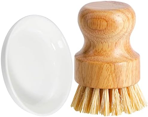 Natural Wooden Pot Brush - Eco-Friendly Kitchen Tool for Easy Cleaning
