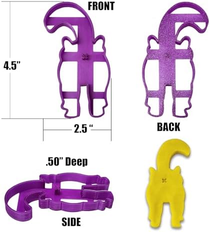 3D Cat Butt Cookie Cutter in Purple