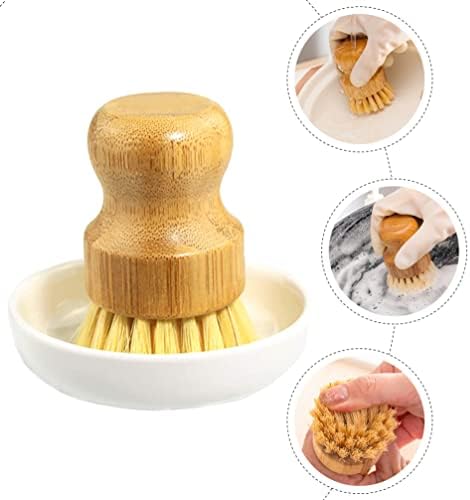 Natural Wooden Pot Brush - Eco-Friendly Kitchen Tool for Easy Cleaning